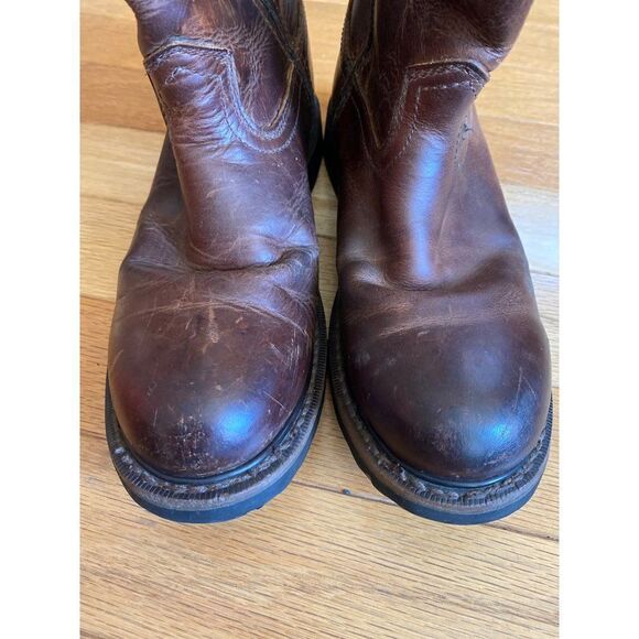 Justin Boots Western Brown Leather Waterproof EH WK4960 Men's Size 8.5D - Picture 3 of 7